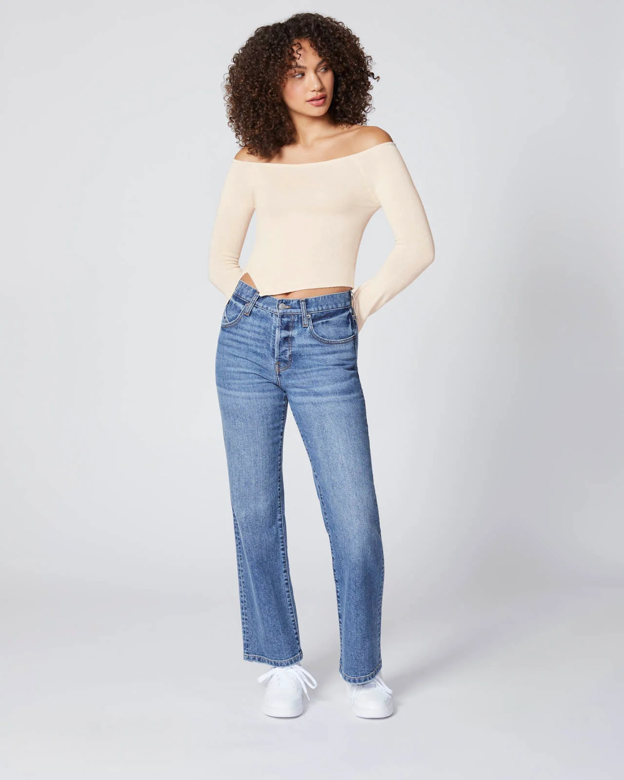 Barre Off-Shoulder Sweater - Image 7