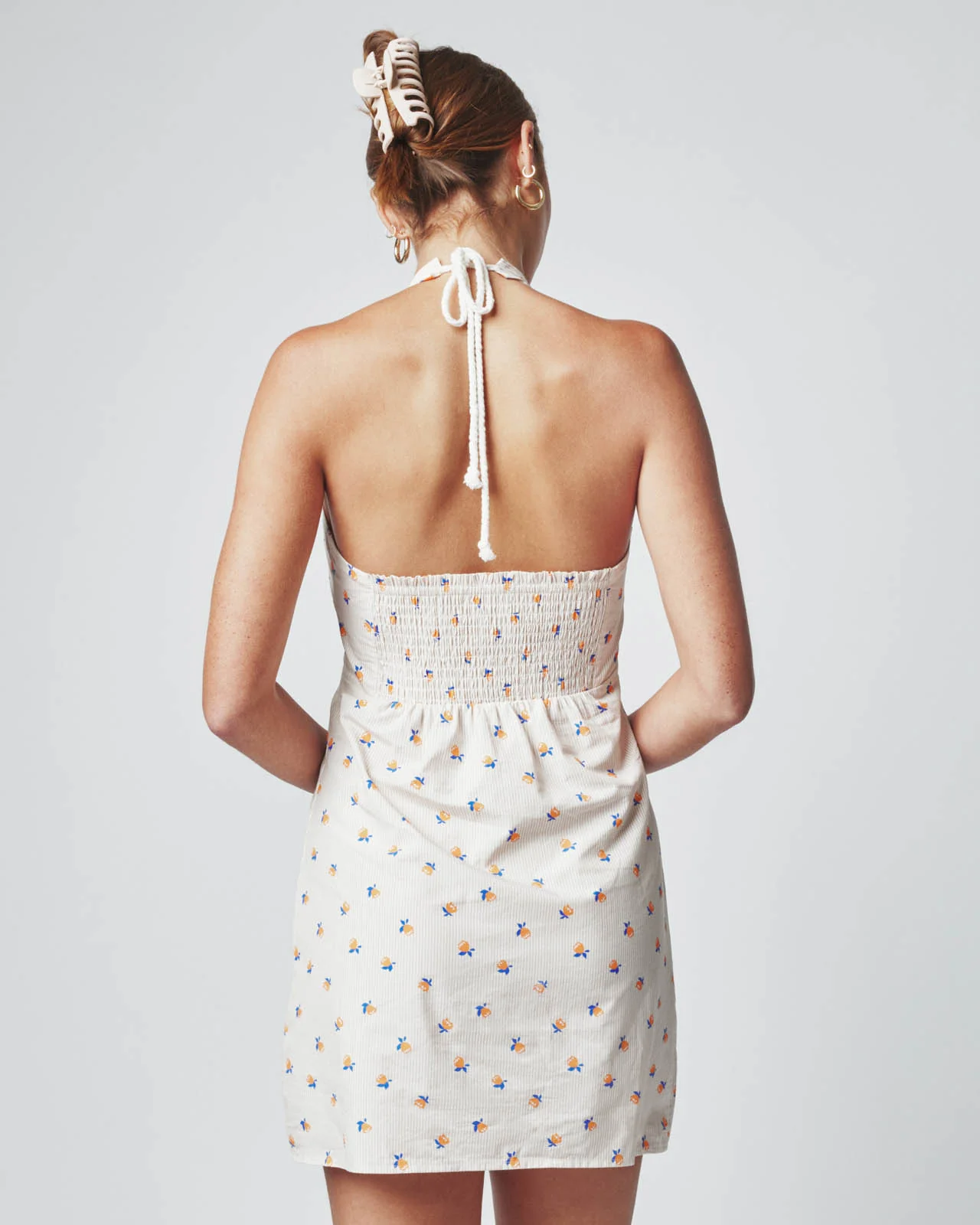 Citrus Stripe Halter Dress - Image 9