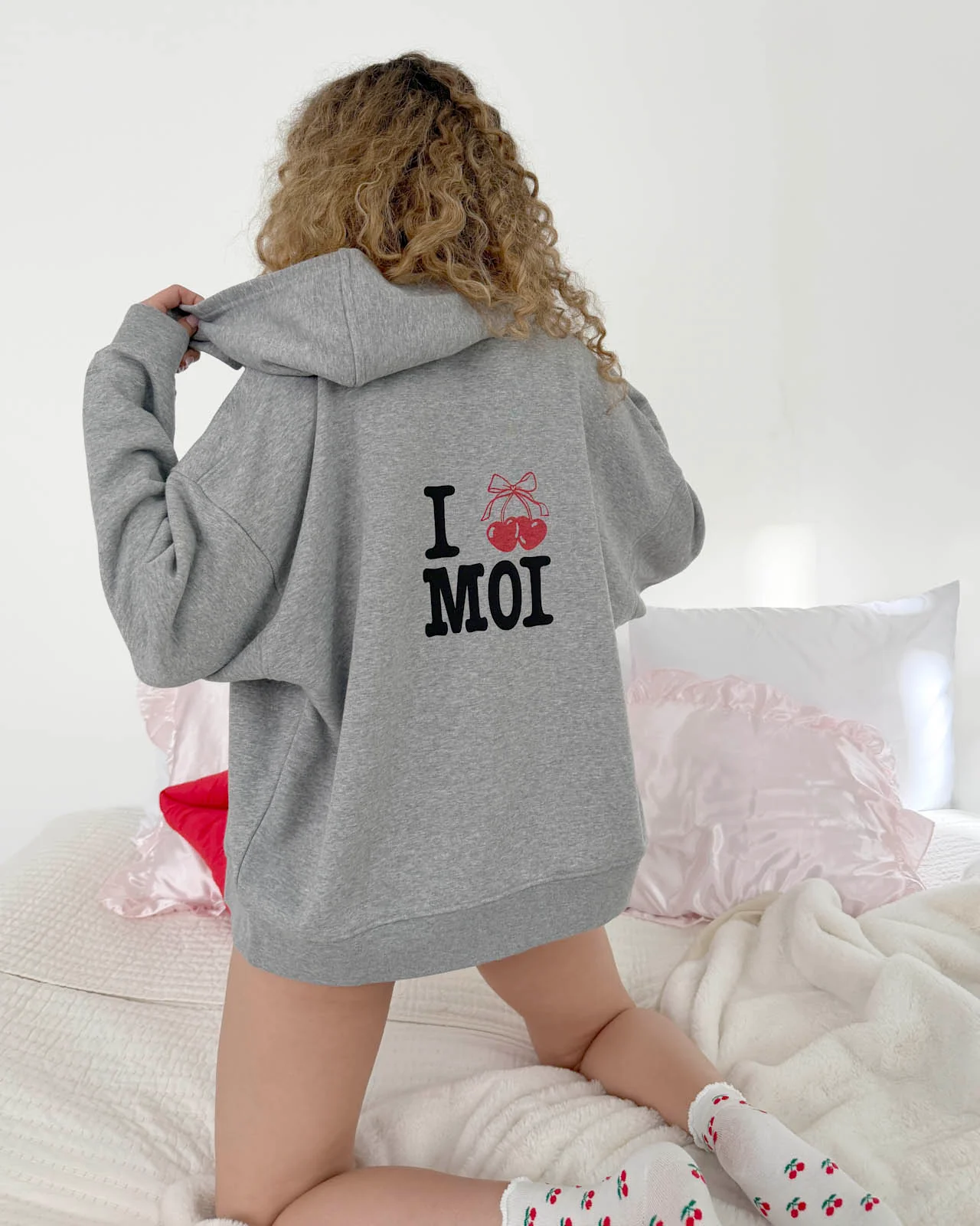 Cozy Crush Oversized Zip Graphic Hoodie