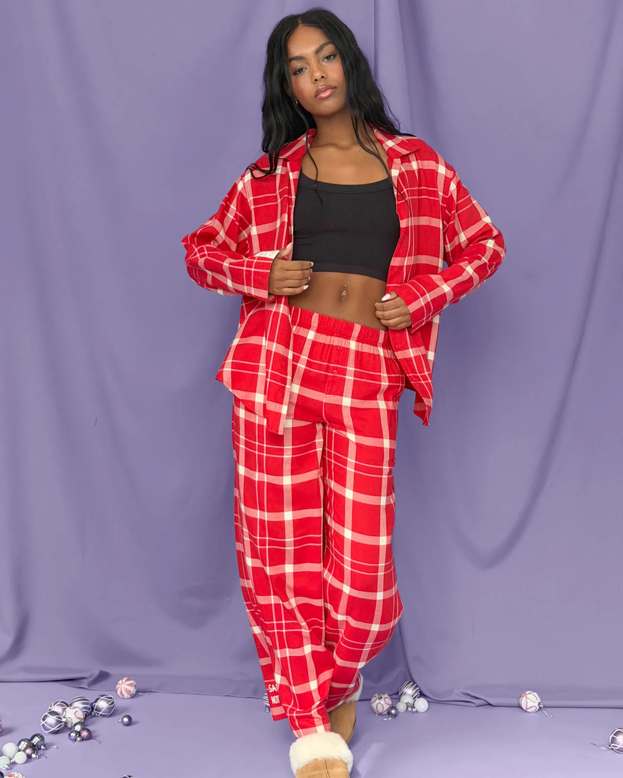 Cozy Flannel Bow Sleep Pant - Image 23
