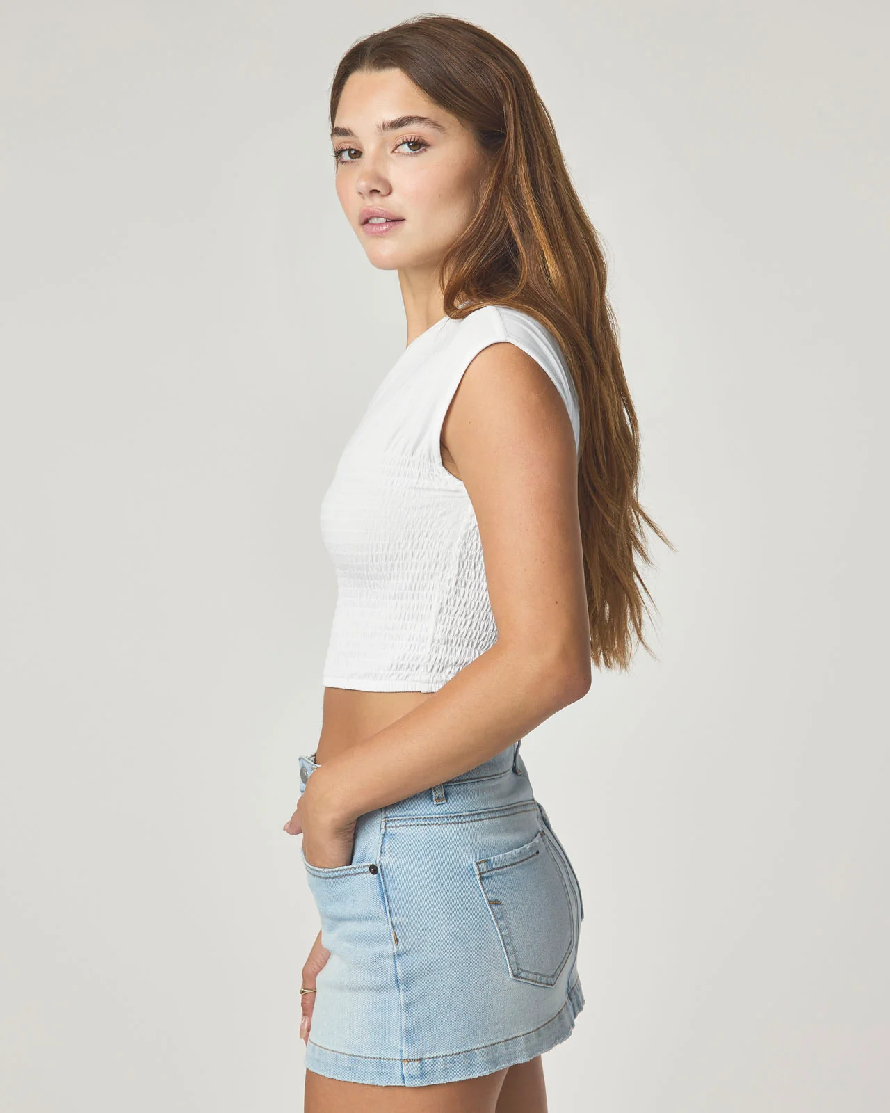 Garden Party Smocked Shoulder Tee - Image 15