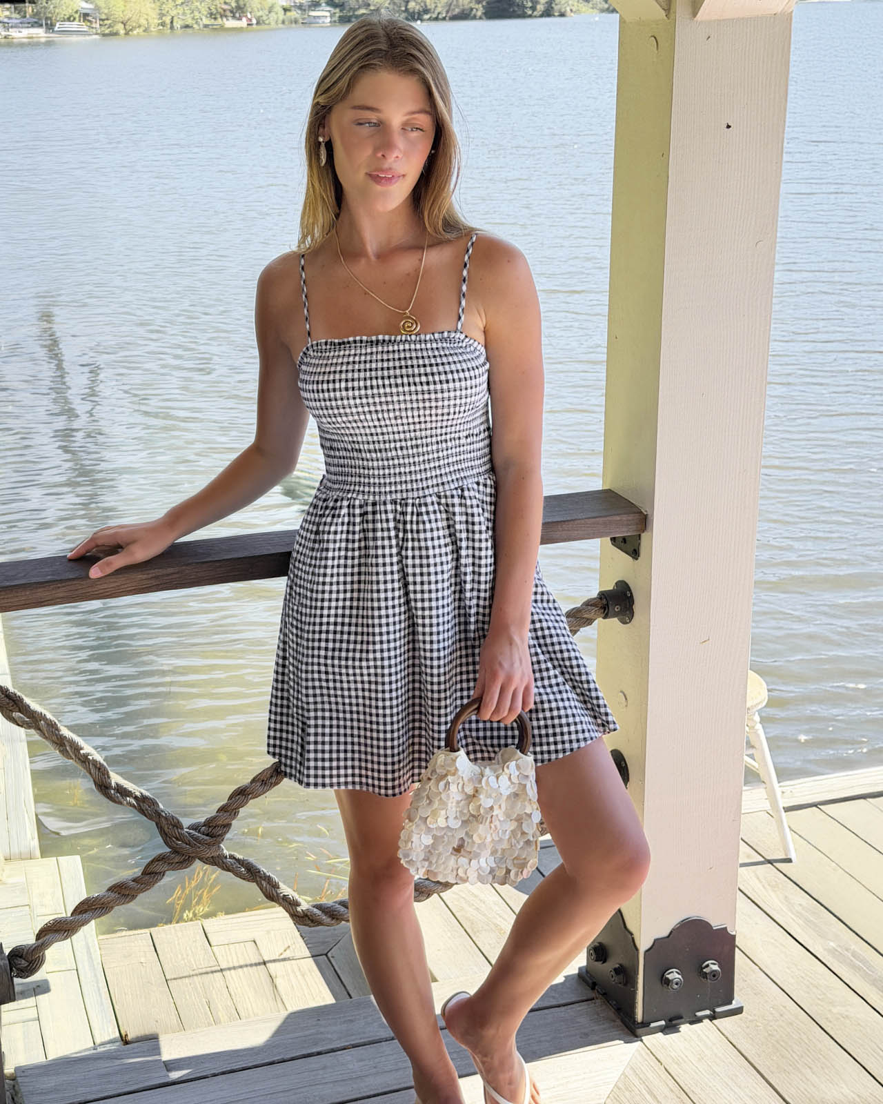 Gingham Fit & Flare Dress