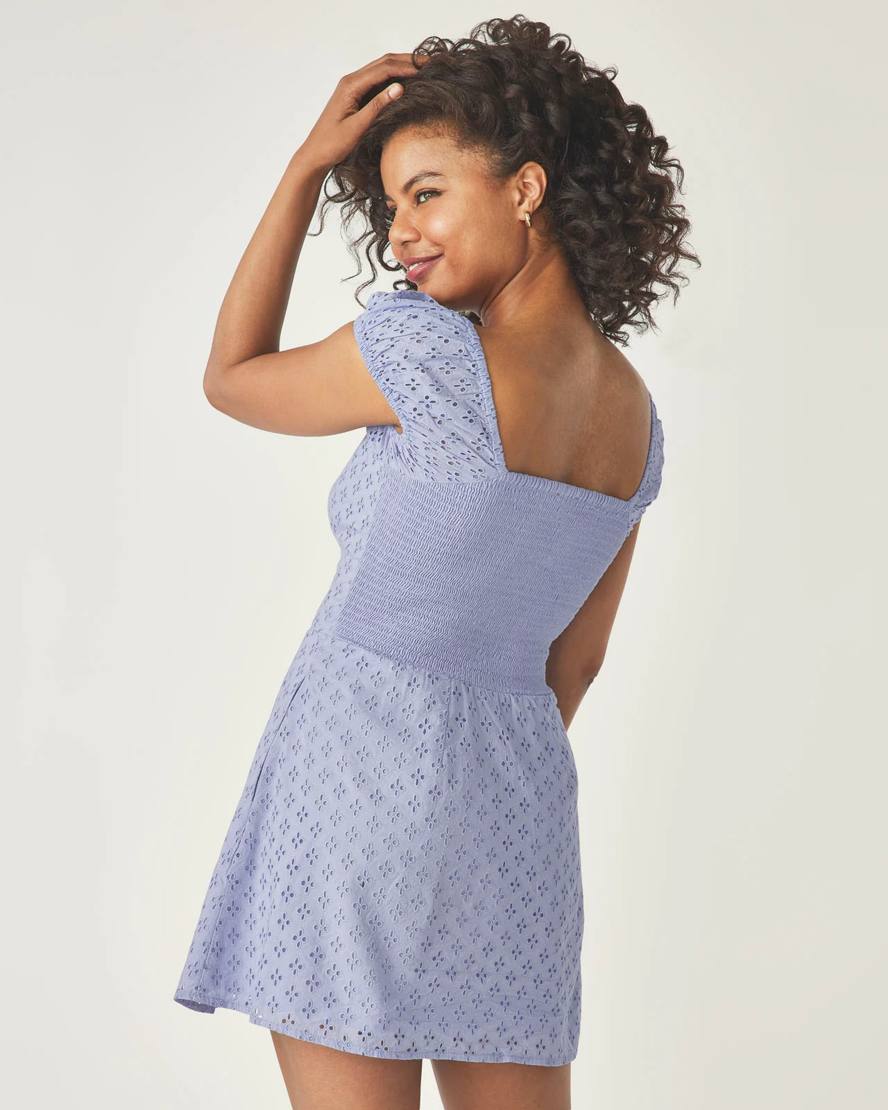 Over the Moon Capsleeve Eyelet Dress - Image 14