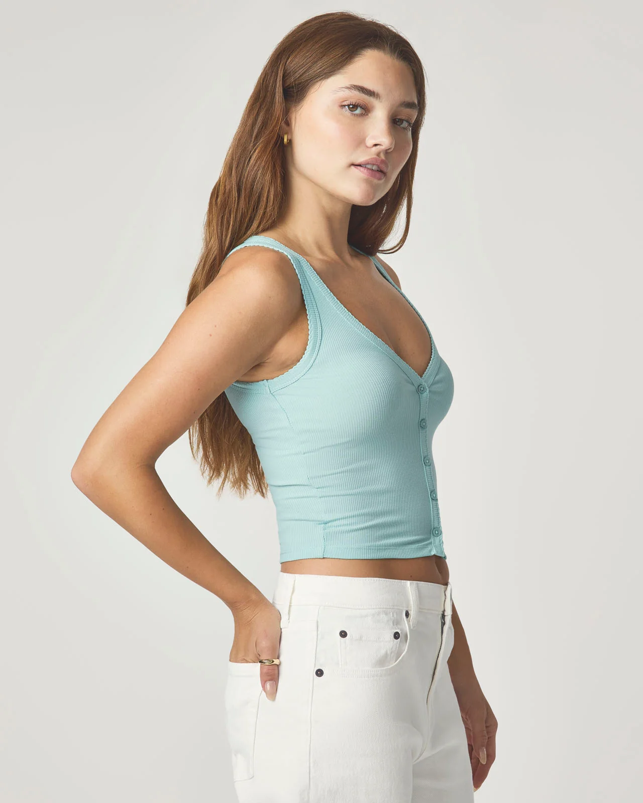 Sweet Solstice Ribbed Button Down Tank - Image 11